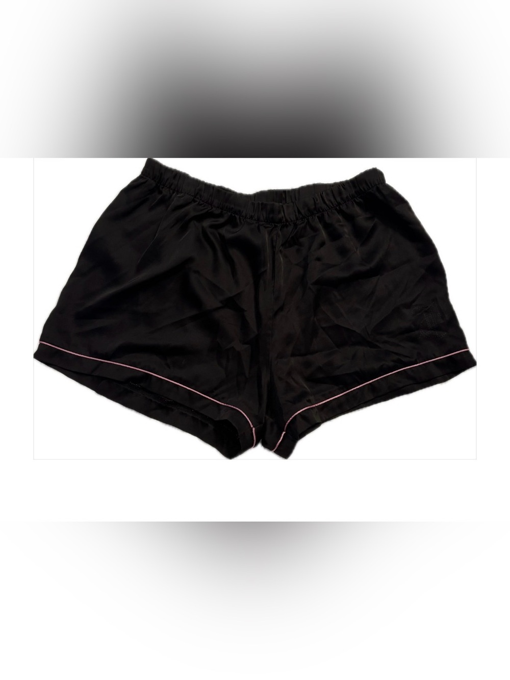 Juicy Couture Black Satin Lounge Shorts with Pink Piping SZ. L